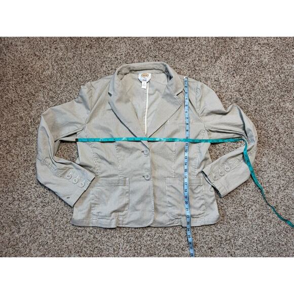 Talbots Cotton Jacket/blazer, size Women's XL, Tan & White striped, size 16 - Picture 4 of 8
